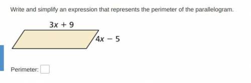 Write and simplify an expression that represents the perimeter of the parallelogram.