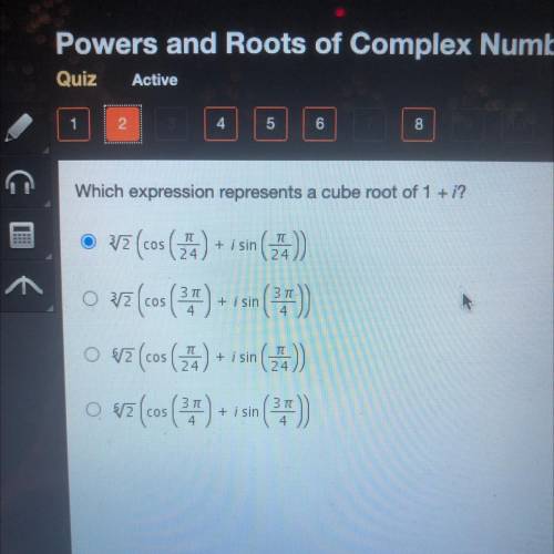 Which expression represents a cube root of 1 + i?