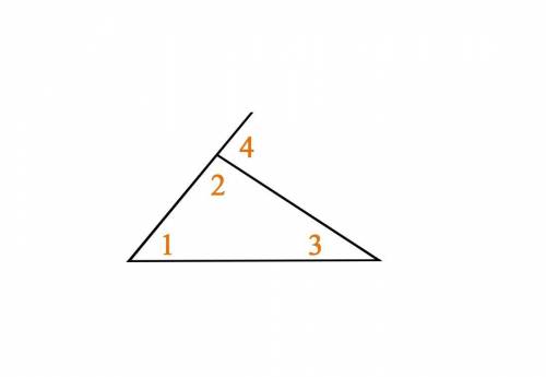 Which expression represents angle 4, the degree measure of the exterior angle in the figure above?