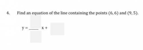 Find an equation of the line containing the points (6, 6) and (9, 5).