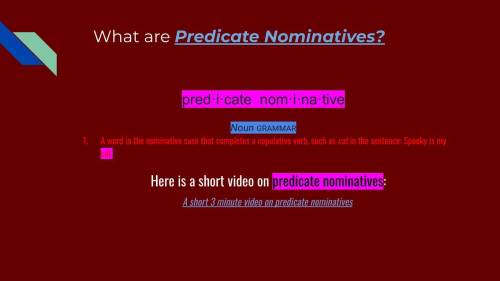 Struggling with Predicate Nominatives?
I made a slideshow. And the rest will be continued