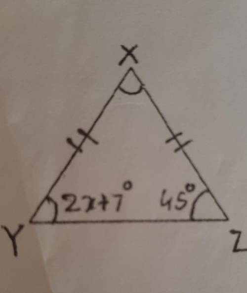 Find x in the given triangle