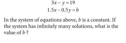 In the system of equations, b is a constant. If the system has infinitely many solutions, what is t