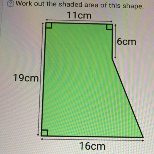 Can someone work out the shaded area of this shape and give me the results?