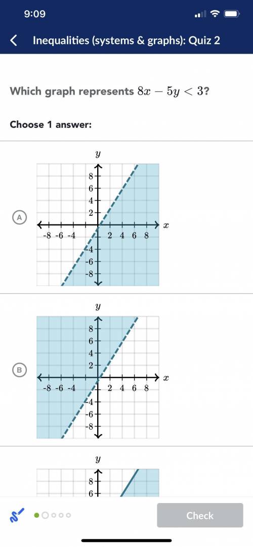 Please help me! Which graph represents the equation below? If you don’t know, please do not answer.