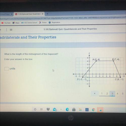 What is the length of the midsegment of this trapezoid A(2,4)