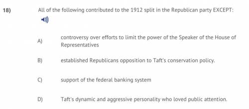 All of the following contributed to the 1912 spilt in the republican party except?