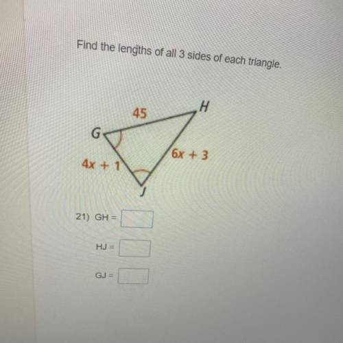 Find the lengths of all 3 sides of each triangle.