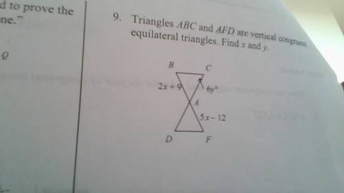 Triangles are congruent find x and y