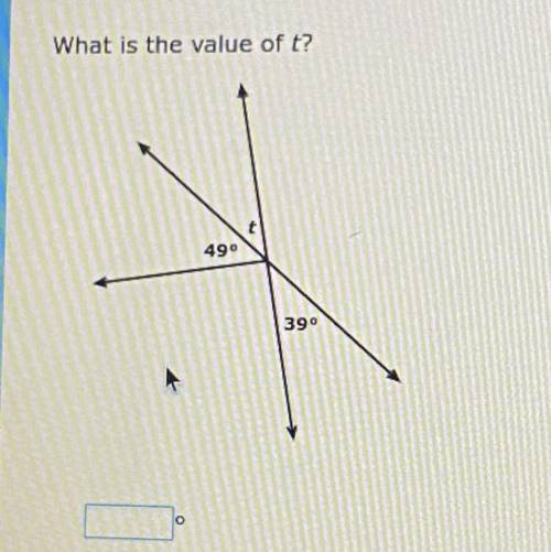 What is the value of t?
40°
39°