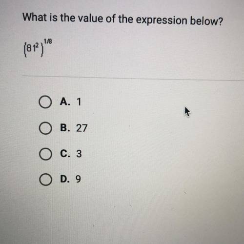 What is the value of the expression below (81^2)^1/8