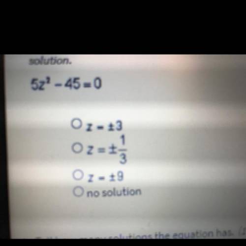 solve each equation by finding square roots. If the equation has no real number solution, write no