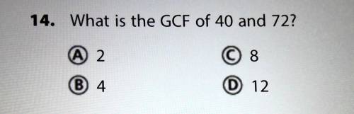 What is the GCF of 40 and 72?