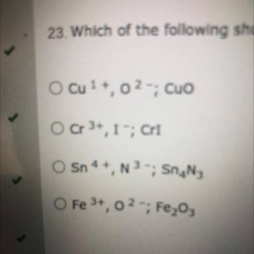 Which of the following shows correctly an ion pair and the correct formula for the ionic compound t