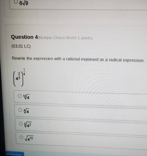Rewrite the xpression with a rational exponent as a radical expression