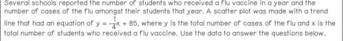 Predict how many students received a flu vaccine if a school had 65 cases of the flu.