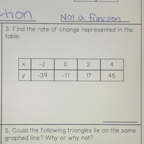 URGENT‼️‼️
3. Find the rate of change represented in the
table.