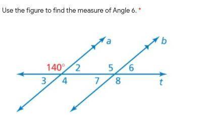 Use the figure to find the measure of Angle 6.