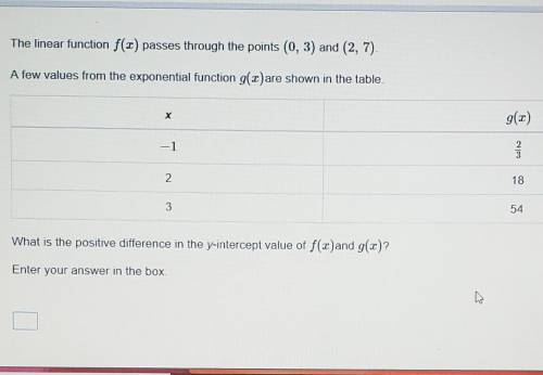 Need help with this math problem ASAP. Look at the picture attached. The linear function f(x) passe