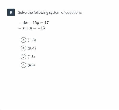 50 points! Solve the following systems of equations.