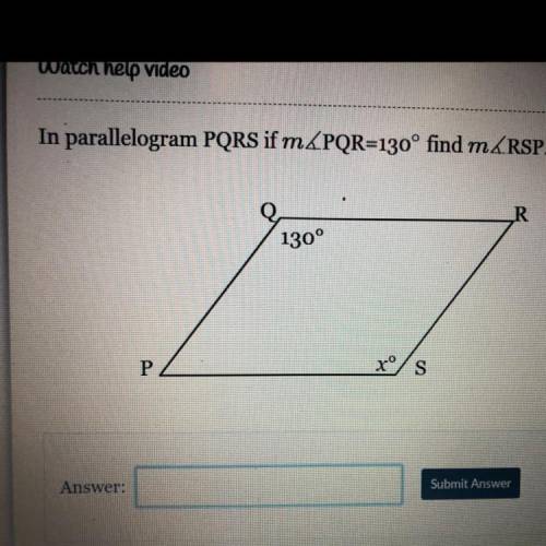 In parallelogram PQRS if m