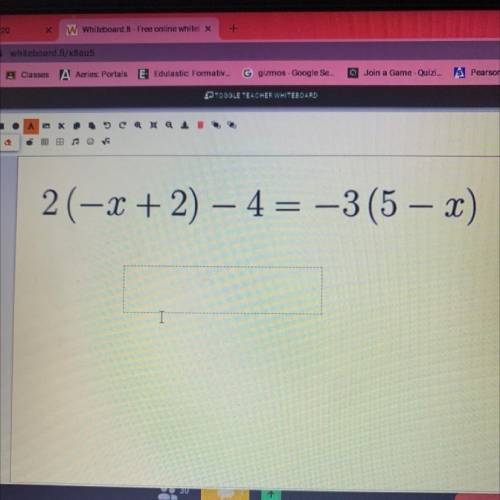 2(-x+2)-4=-3(5-x)
What is the answer?
