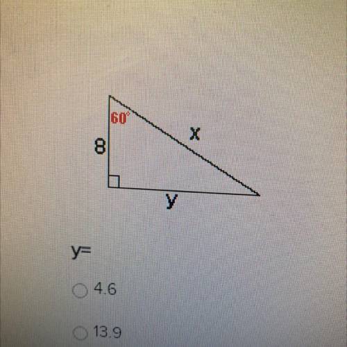 What does Y= answer choices 
4.6
13.9
21.6