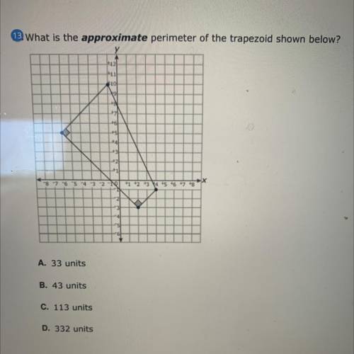 What is the approximate perimeter of the trapezoid shown below