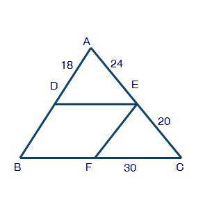 Theorem: A line parallel to one side of a triangle divides the other two proportionately.

In the