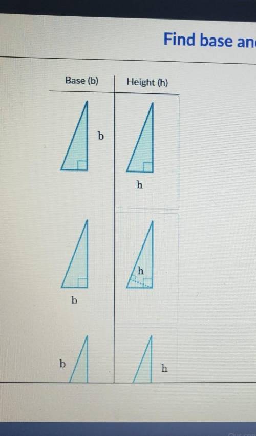 Helpp mee please It says Find base and height on a triangle?
