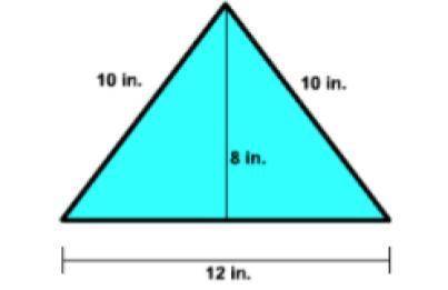 The area of the triangle is
Question Blank
square inches.
fill in the blanks