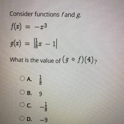 Consider function f and g