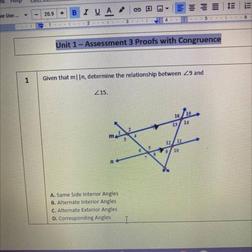 Unit 1 - Assessment 3 Proofs with Congruence

Given that min, determine the relationship between 2