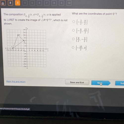 (X, DoDo.1 M

What are the coordinates of point S?
2.
The composition D
,
1(x, y) is applied
to A