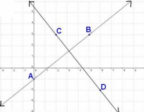 Given the lines AB and CD, what conclusion can be made about the relationship of the lines? Be sure