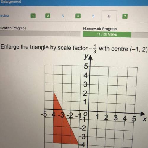 Enlarge the triangle by scale factor – ſ with centre (-1, 2)