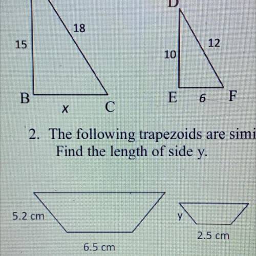2. find the length of side y