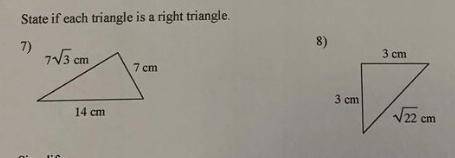 State of each triangle is a right triangle
