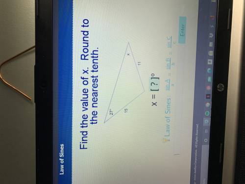 HELP!!find the value of x.round to the nearest tenth.

please do a step by step explanation if pos