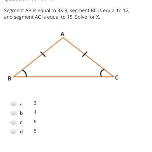 Segment AB is equal to 3X-3, segment BC is equal to 12, and segment AC is equal to 15. Solve for X.