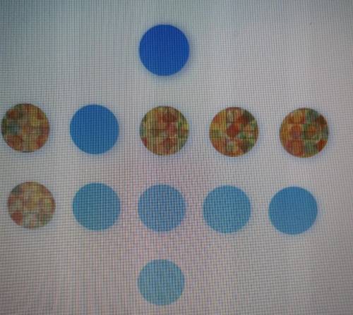 In the diagram, what is the ratio of patterned circles to plain circles