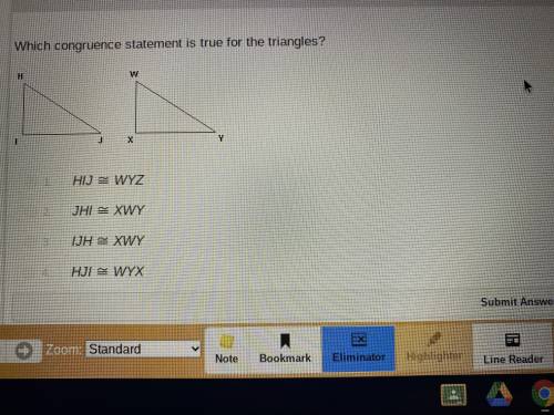 Which congruence statement is true for the triangles