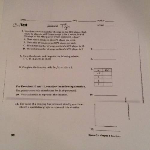 Can someone answer this test for me? Thanks in advance.