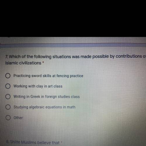 Which of the following situations was made possible by contributions of Islamic civilizations?