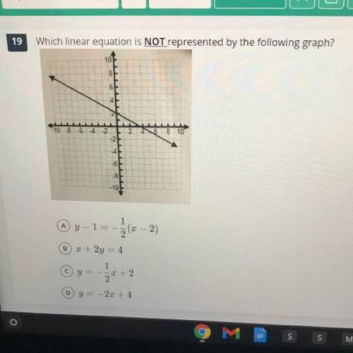What linear equation is not represented by the graph?