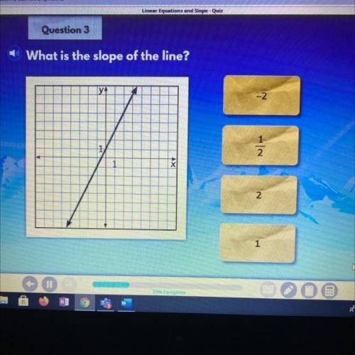 Question 3
What is the slope of the line?