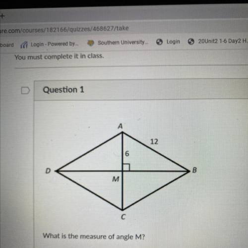 What is the measure of angle M?