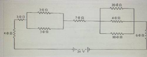 What is the equivalent resistance of the circuit. What current flows through 7
