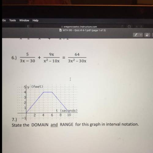 I need help finding the domain and range of this graph!