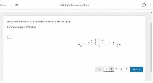 30 points!!!

What is the median value of the data set shown on the line plot?
Enter your answer i